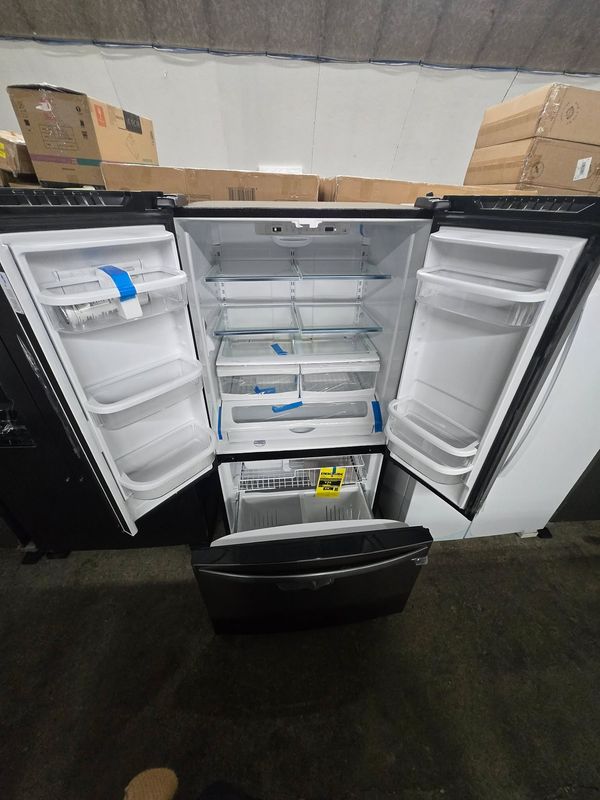 Whirlpool 35 5/8" French Door Refrigerator with Interior Water Dispenser – 25.2 Cu. Ft. – Fingerprint-Resistant Black Stainless Steel MSRP $2899.99 Whirlpool 35 5/8" French Door Refrigerator with Interior Water Dispenser – 25.2 Cu. Ft. – Fingerprint-Resistant Black Stainless Steel MSRP $2899.99