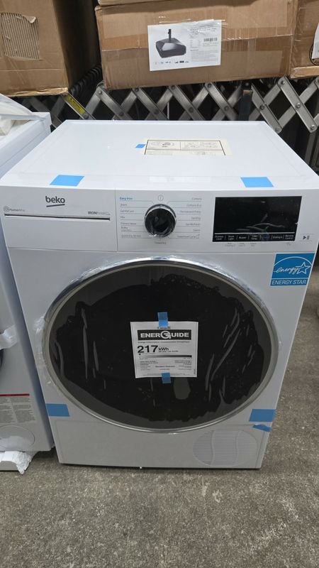 Beko 23 9/16" Ventless Heat Pump Electric Dryer – 4.5 Cu. Ft. – White – HPD24414W3 MSRP $2199.99 Beko 23 9/16" Ventless Heat Pump Electric Dryer – 4.5 Cu. Ft. – White – HPD24414W3 MSRP $2199.99