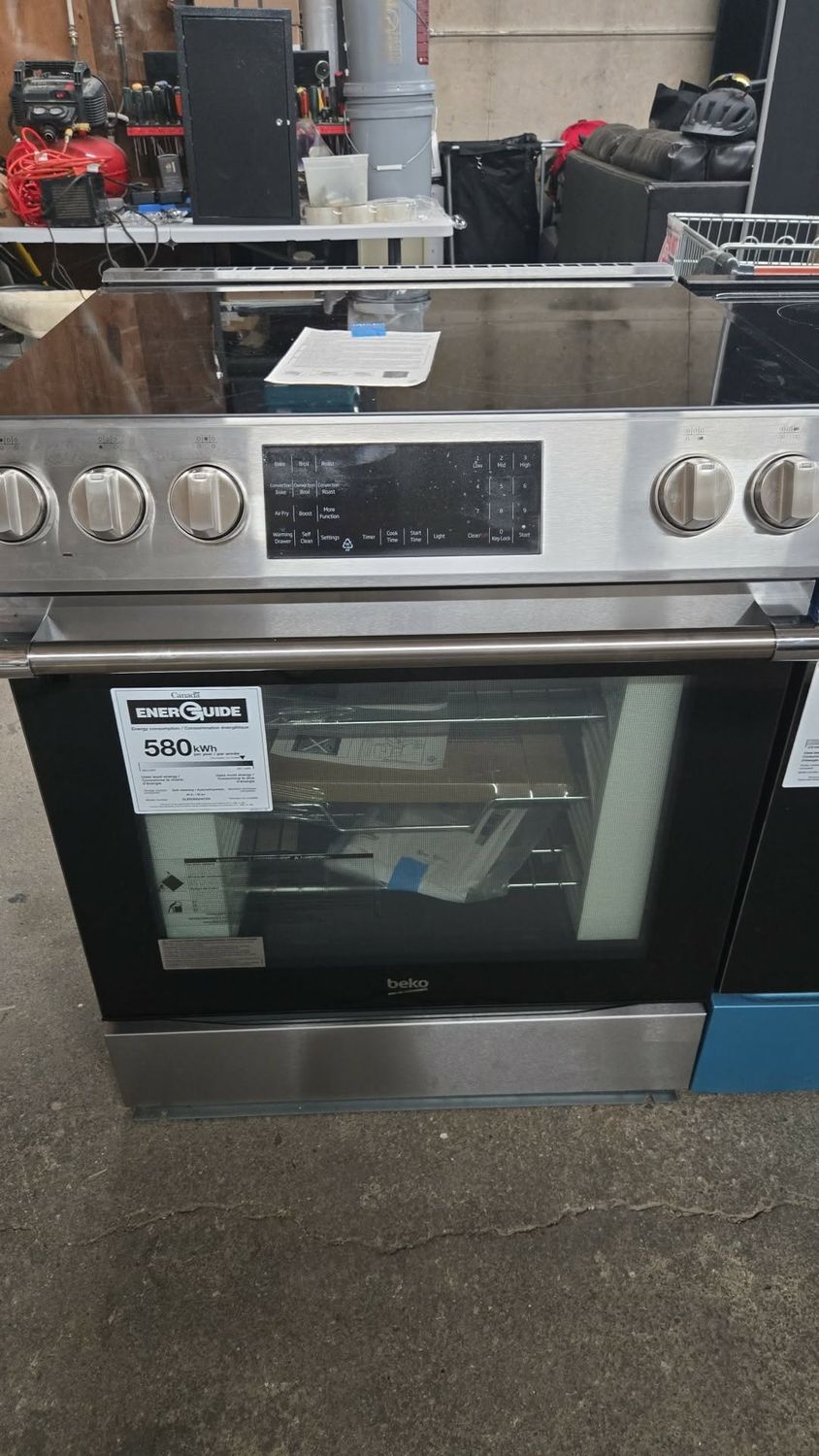 Beko 30" Slide-In Electric Range with Air Fry &amp; True European Convection – Stainless Steel – SLER30524SS / SLER30524CSS MSRP $4199.99