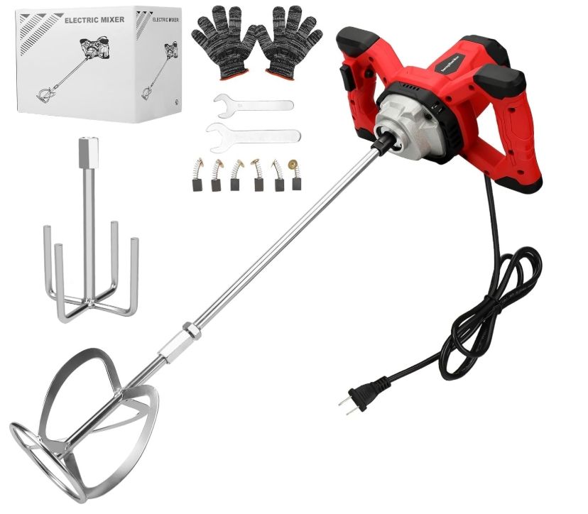 3100W Handheld Electric Cement Mixer with 2 Different Steel Mixing Paddles 3100W Handheld Electric Cement Mixer with 2 Different Steel Mixing Paddles