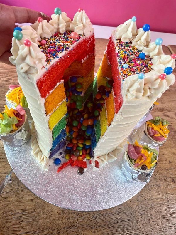 Rainbow Fiesta Cake