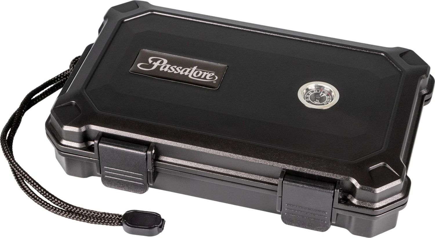 Passatore Black Travel Humidor, Size: 5 Cigars