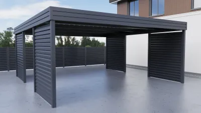 Carport mit Sichtshutz Wande