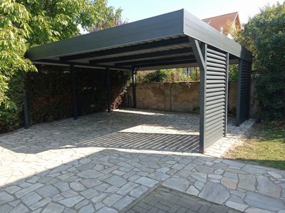 Carport mit Sichtshutz Wande