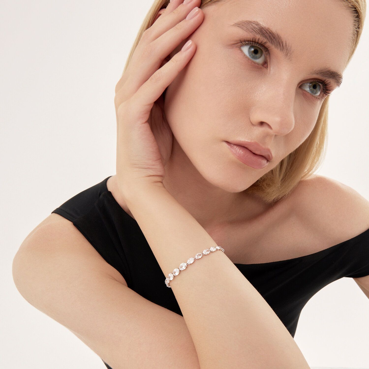 Sterling Silver Bracelet with Cubic Zirconia