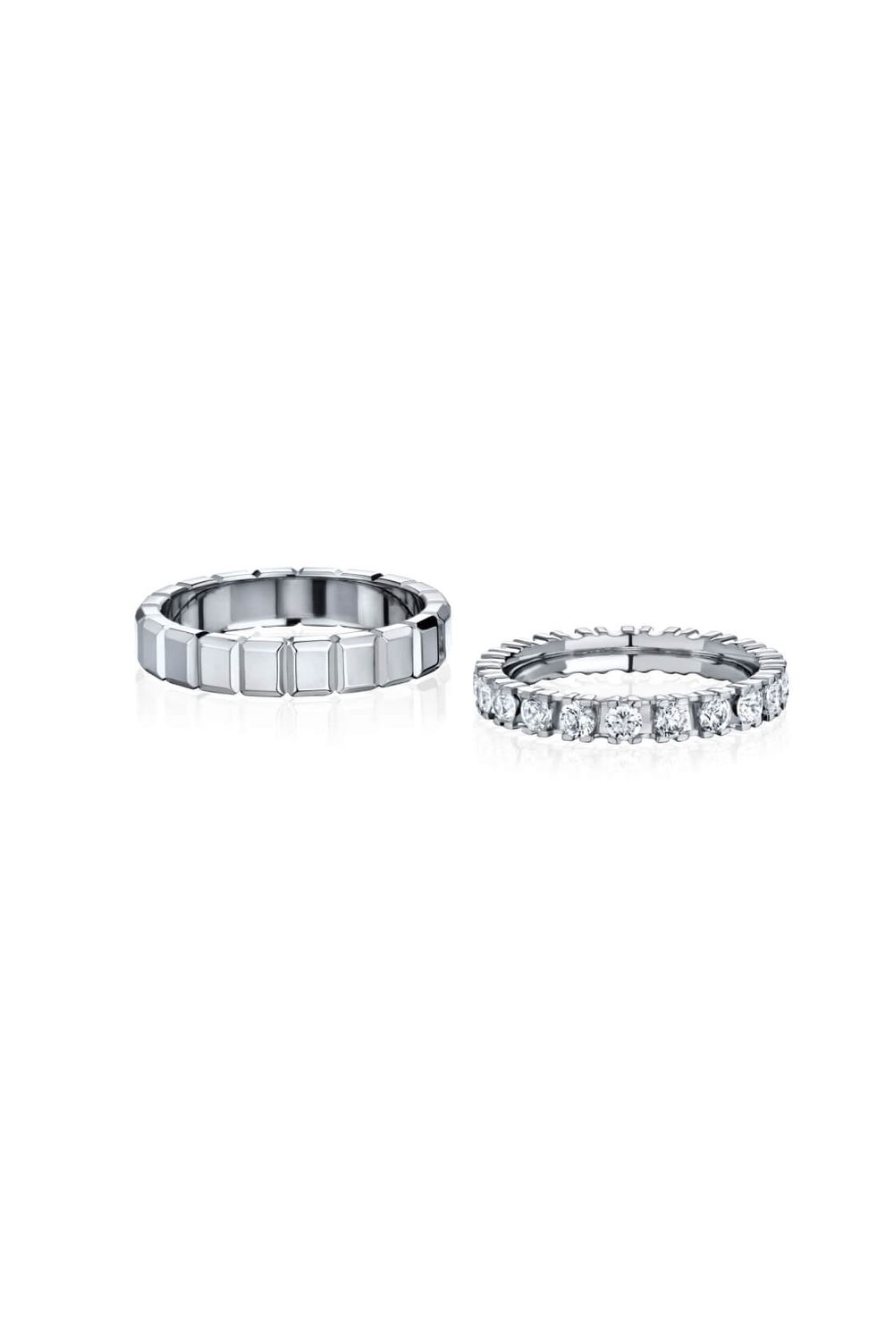 Pair of Diamond Wedding Bands in White Gold
