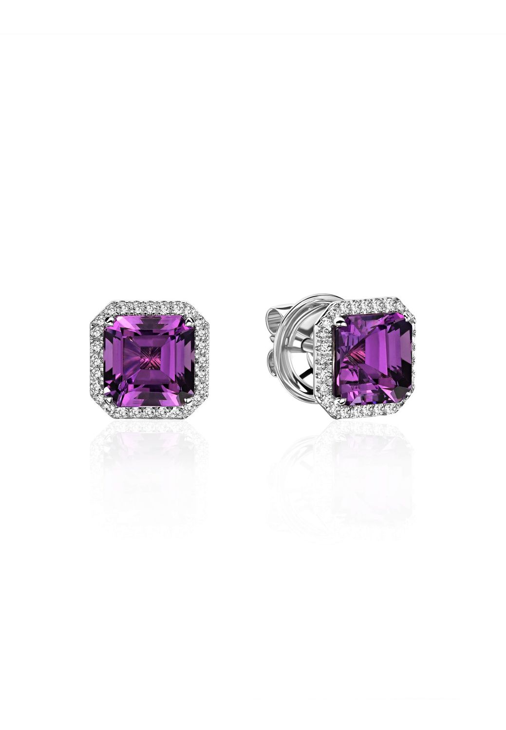 Amethyst Stud Earrings