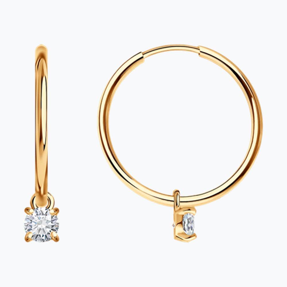 Gold Earrings with Cubic Zirconia