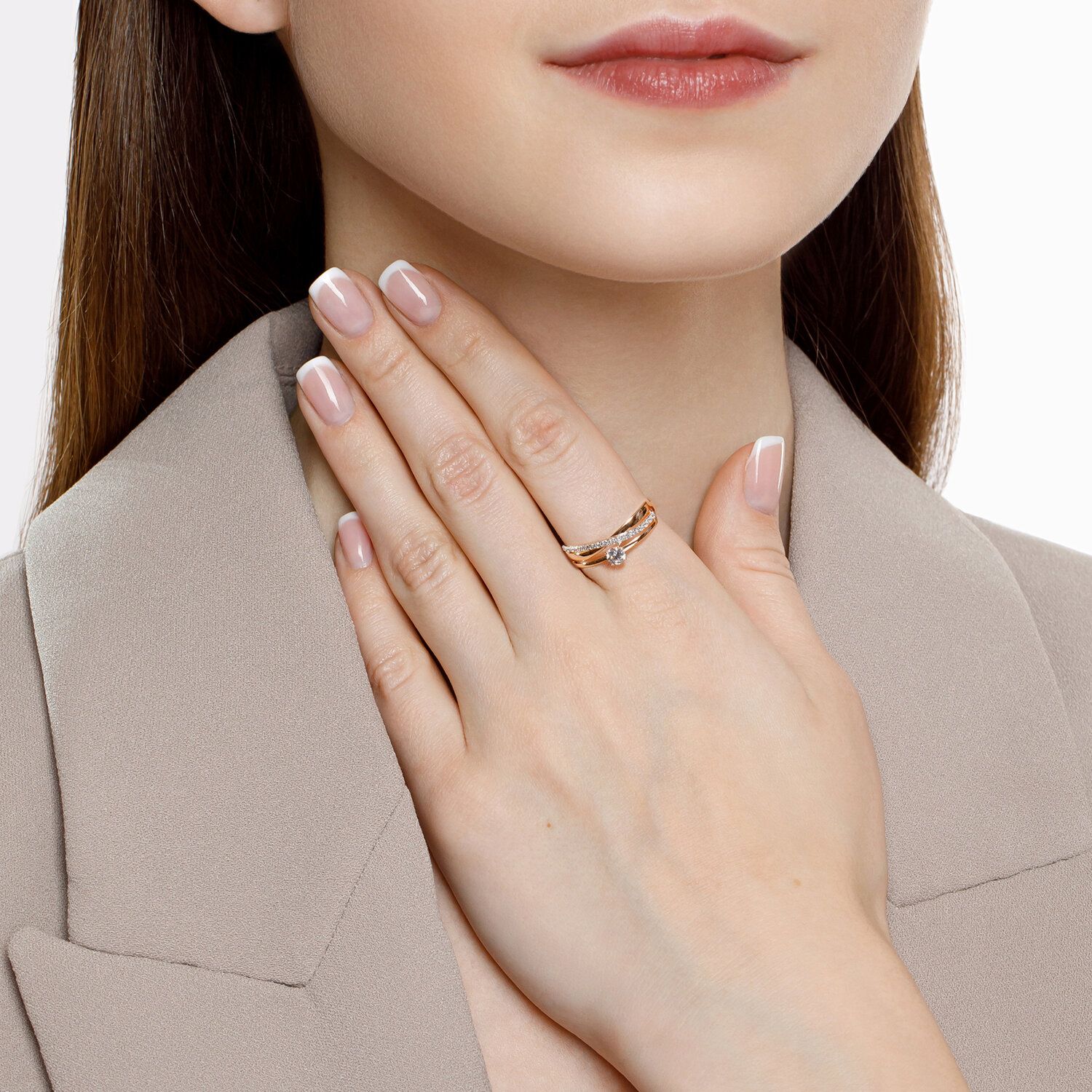 Gold Ring with Cubic Zirconia