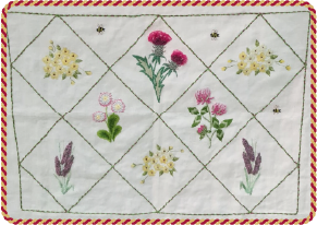 רקמת חופשית: פריכה אביבית מרובע