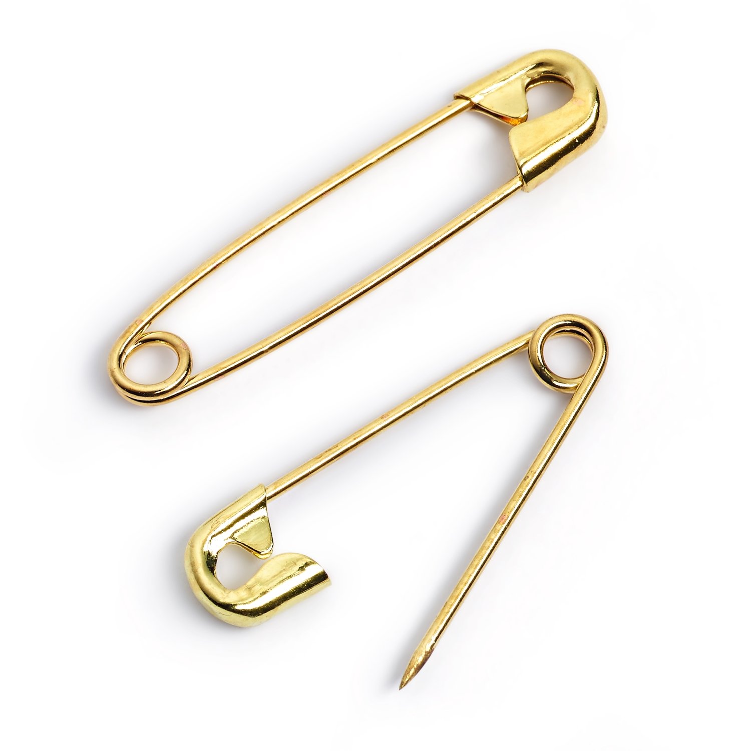 Safety pins brass 38 mm gold 12 pc