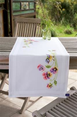 Table runner kit Bird &amp; pansies