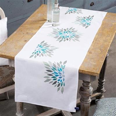 Long table runner Modern flowers