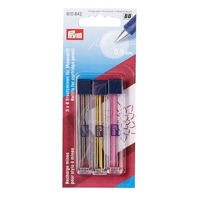 Refills for cartridge pencil, Ø 0.9mm, assorted colours