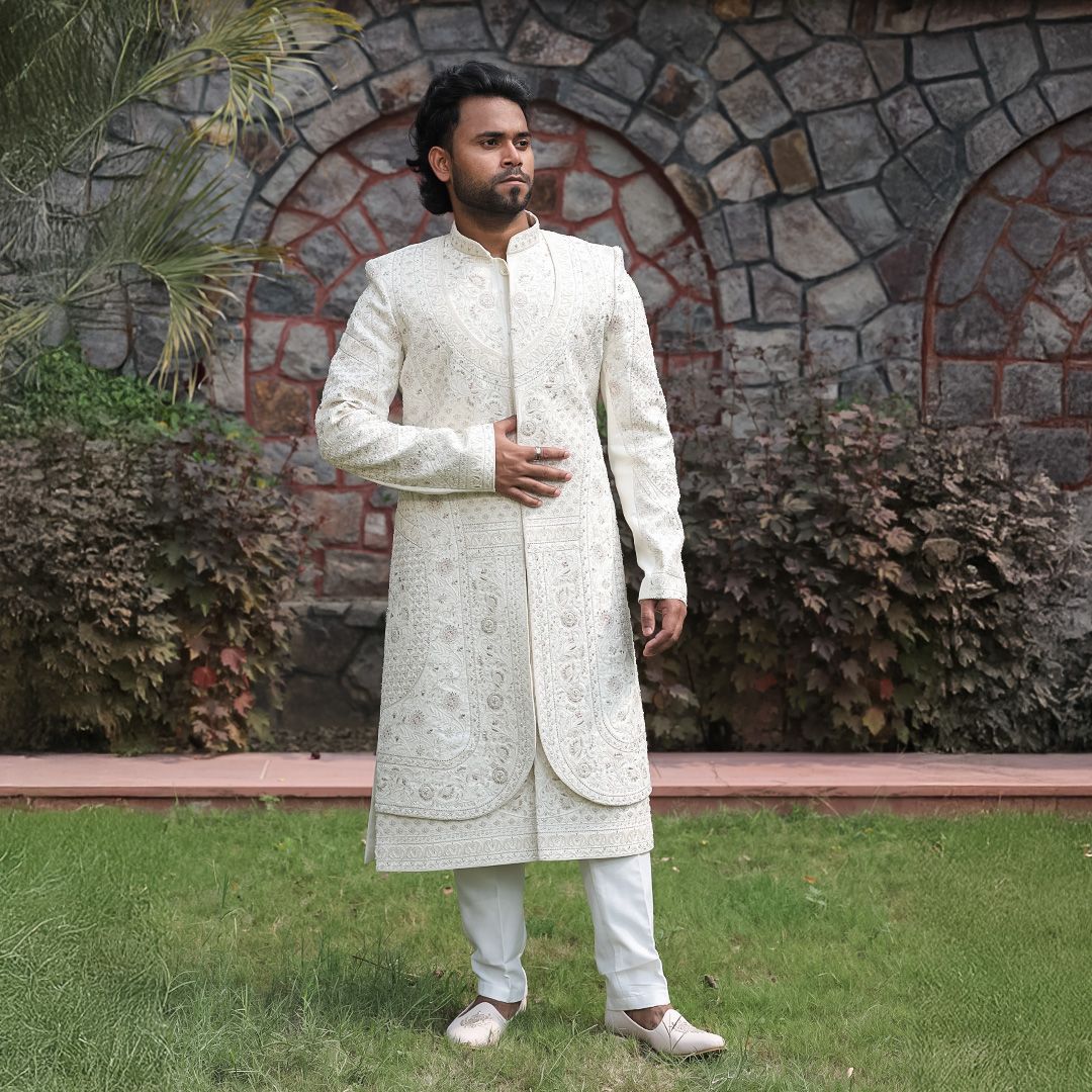 Moonlight White Sherwani