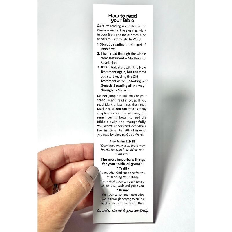 How to Start Reading Your Bible Info Card - Bookmark