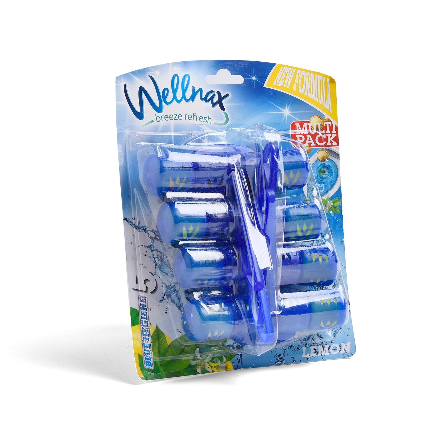 علاقه مرحاض بالماء الازرق برائحه الليمون