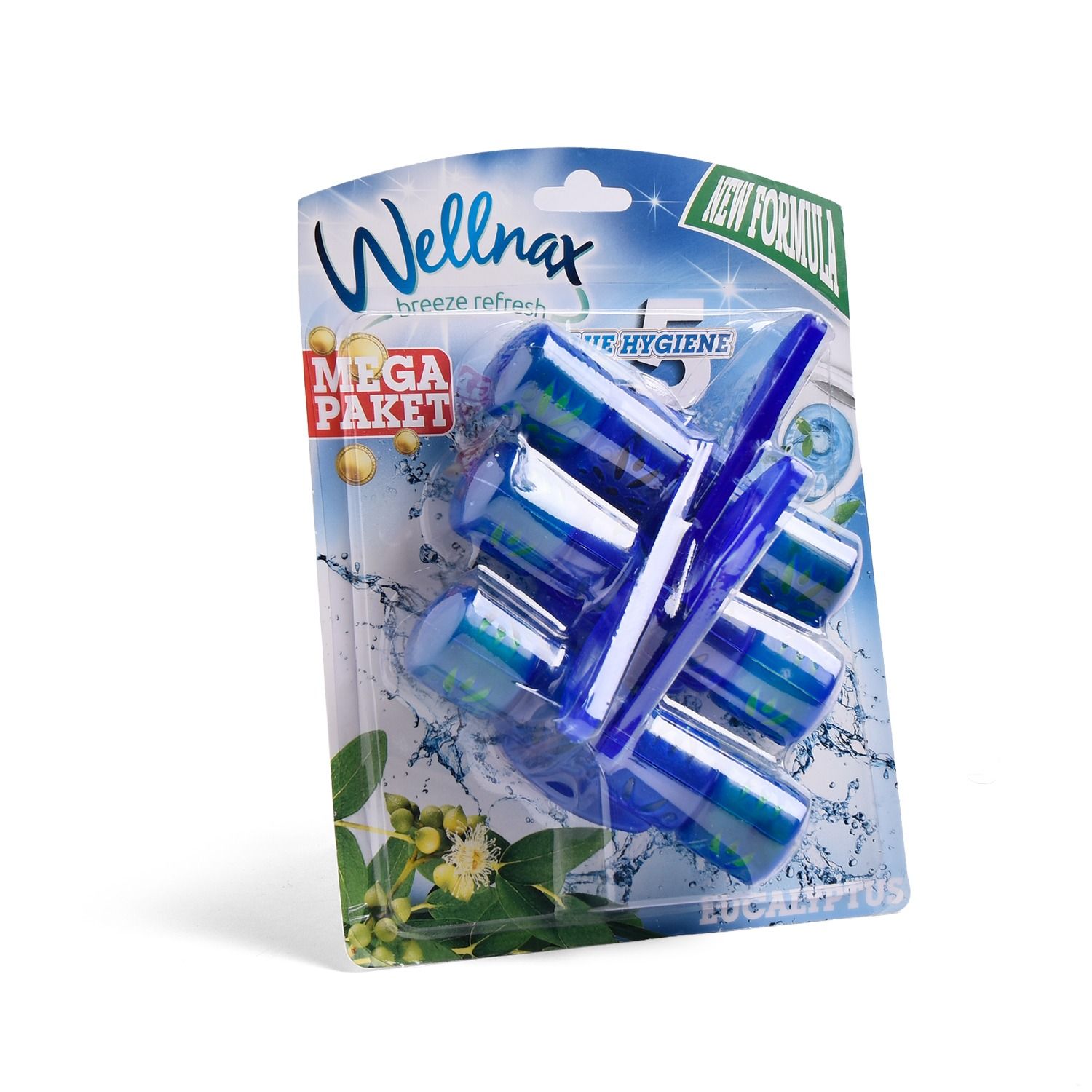 علاقه مرحاض بالماء الازرق برائحه زهور يوكلبتس