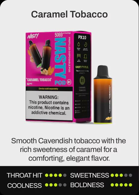 Nasty 5K Flavour Pod Caramel Tobacco 50mg