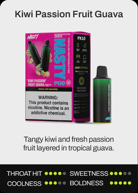 Nasty 5K Flavour Pod  Kiwi Passion Fruit Guava 50mg