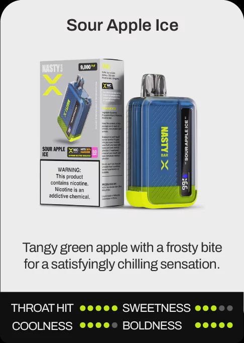 Nasty 9K X Sour Apple Ice 5%