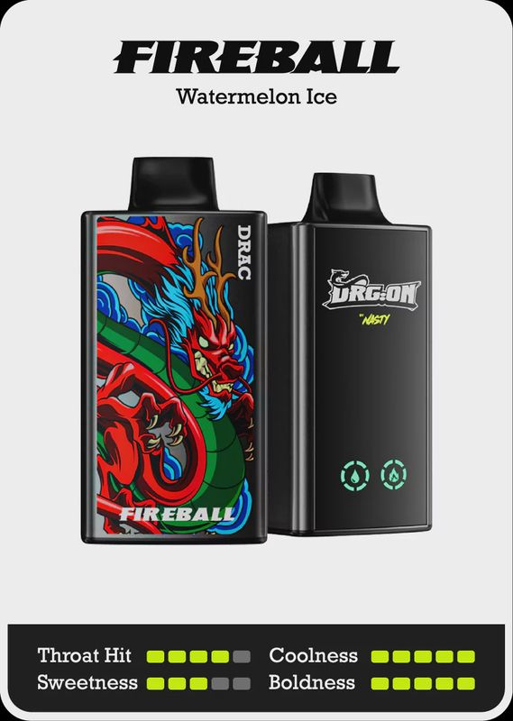 Nasty Dragon 25K Fireball Watermelon Ice 5% Nasty Dragon 25K Fireball Watermelon Ice 5%