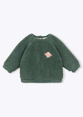 H25bs02 ARSENE &amp; LES PIPELETTES sweat bebe sherpa unie
