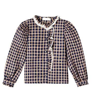 C&#39;era una volta ginevra shirt blue check lurex