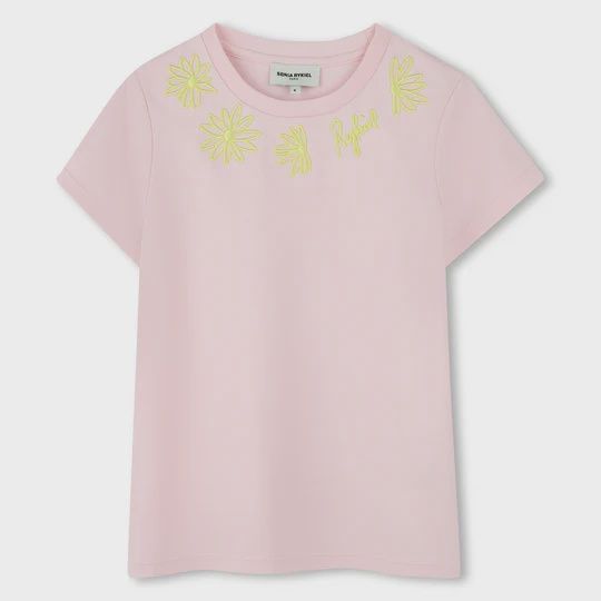 SONIA RYKIEL DAISIES EMBROIDERY LOGO TEE