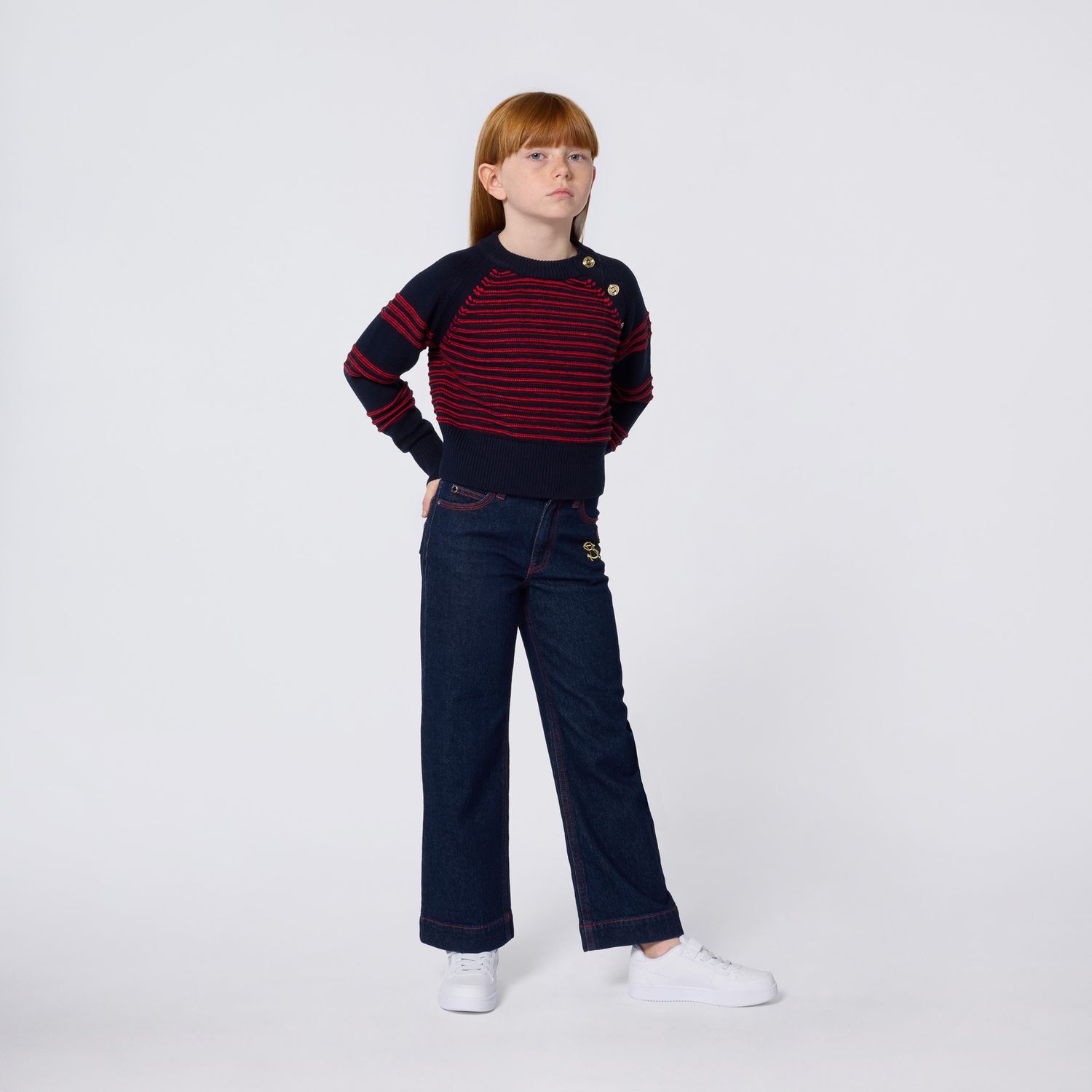 A00348 SONIA RYKIEL NAVY STRIPED SWEATER
