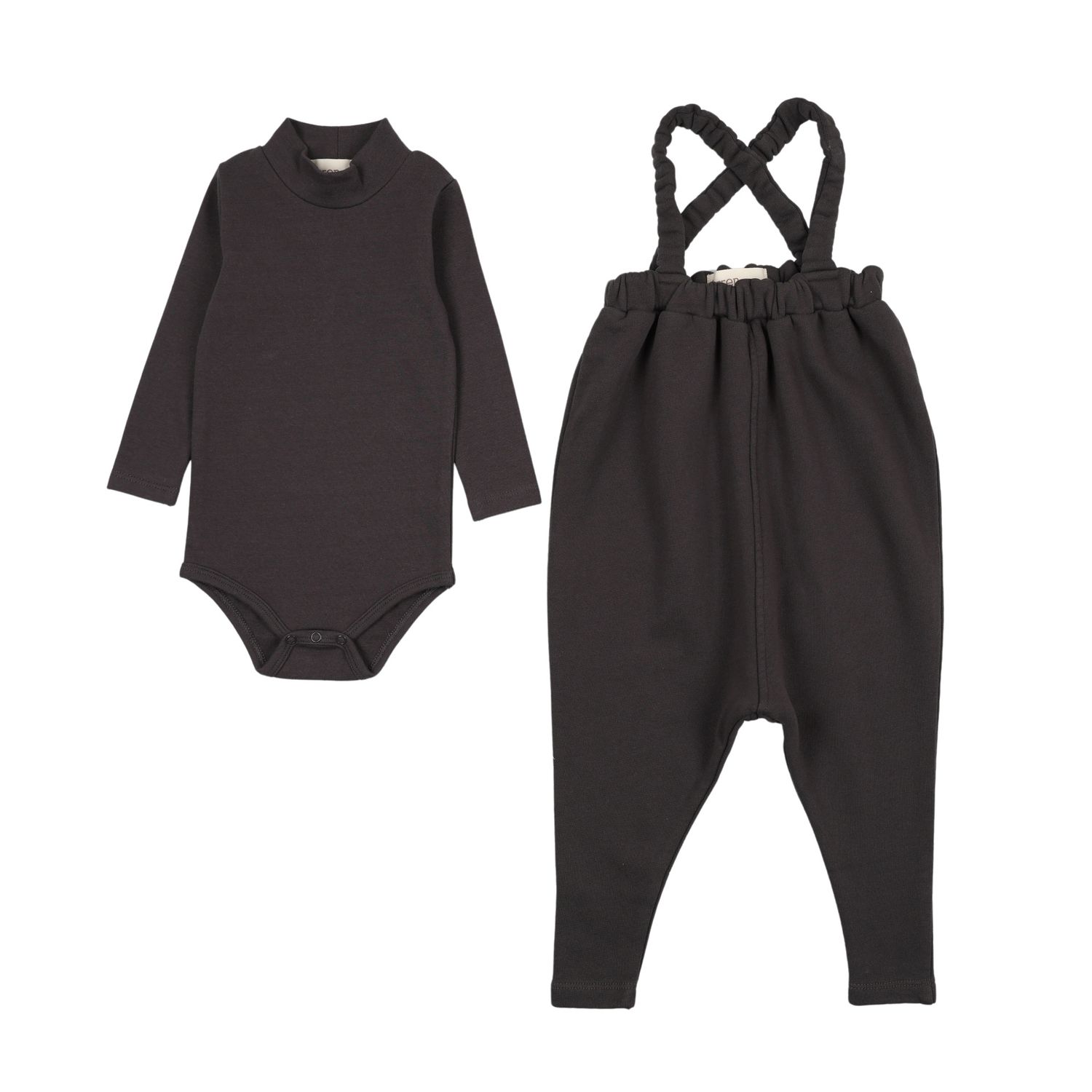 Farren and Me French Terry Overall + Mockneck Onesie Set