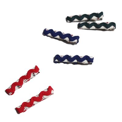 U-ac451s Sofia ric rac hair clips (set of 6)