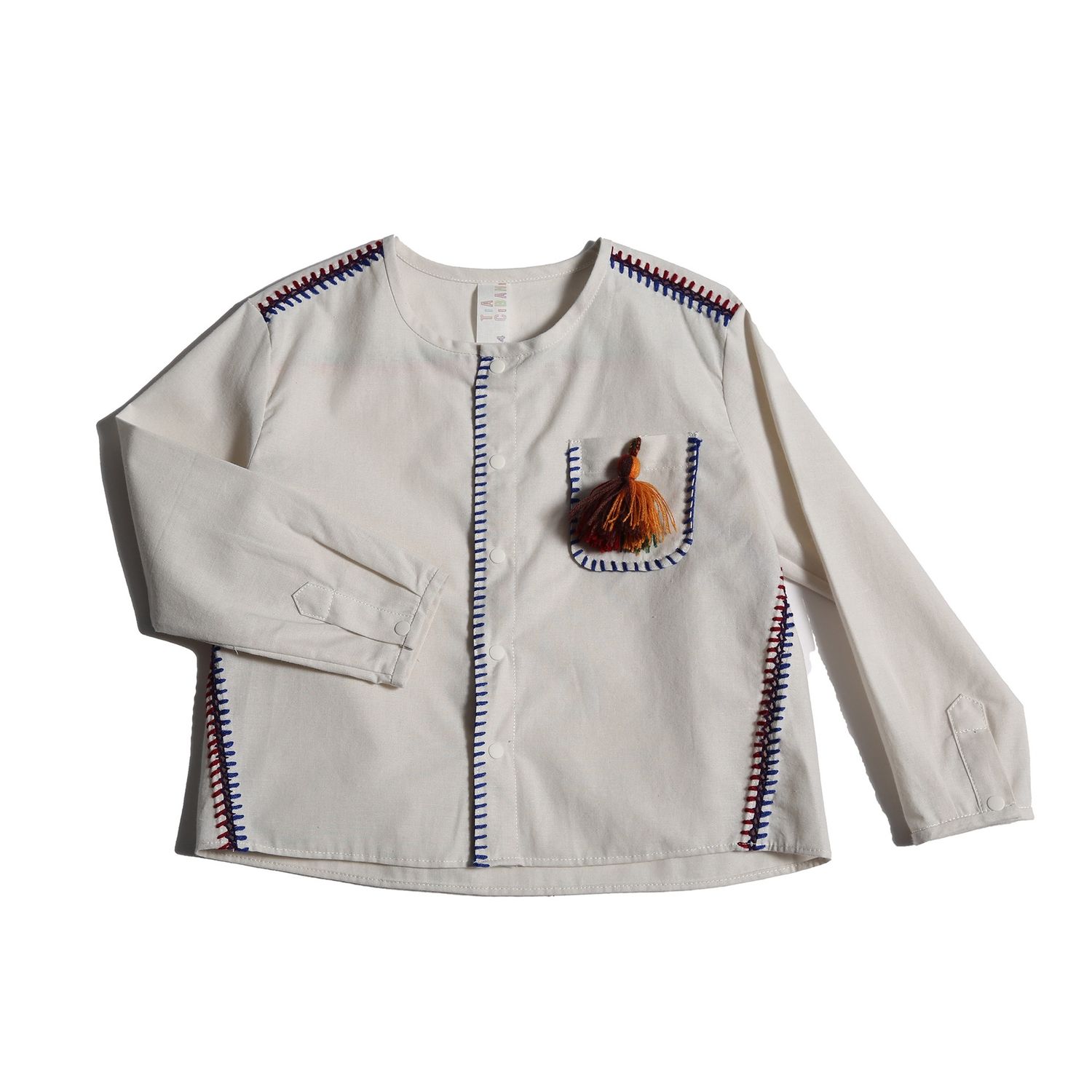 B-tp97s Feliz embroidered snap shirt