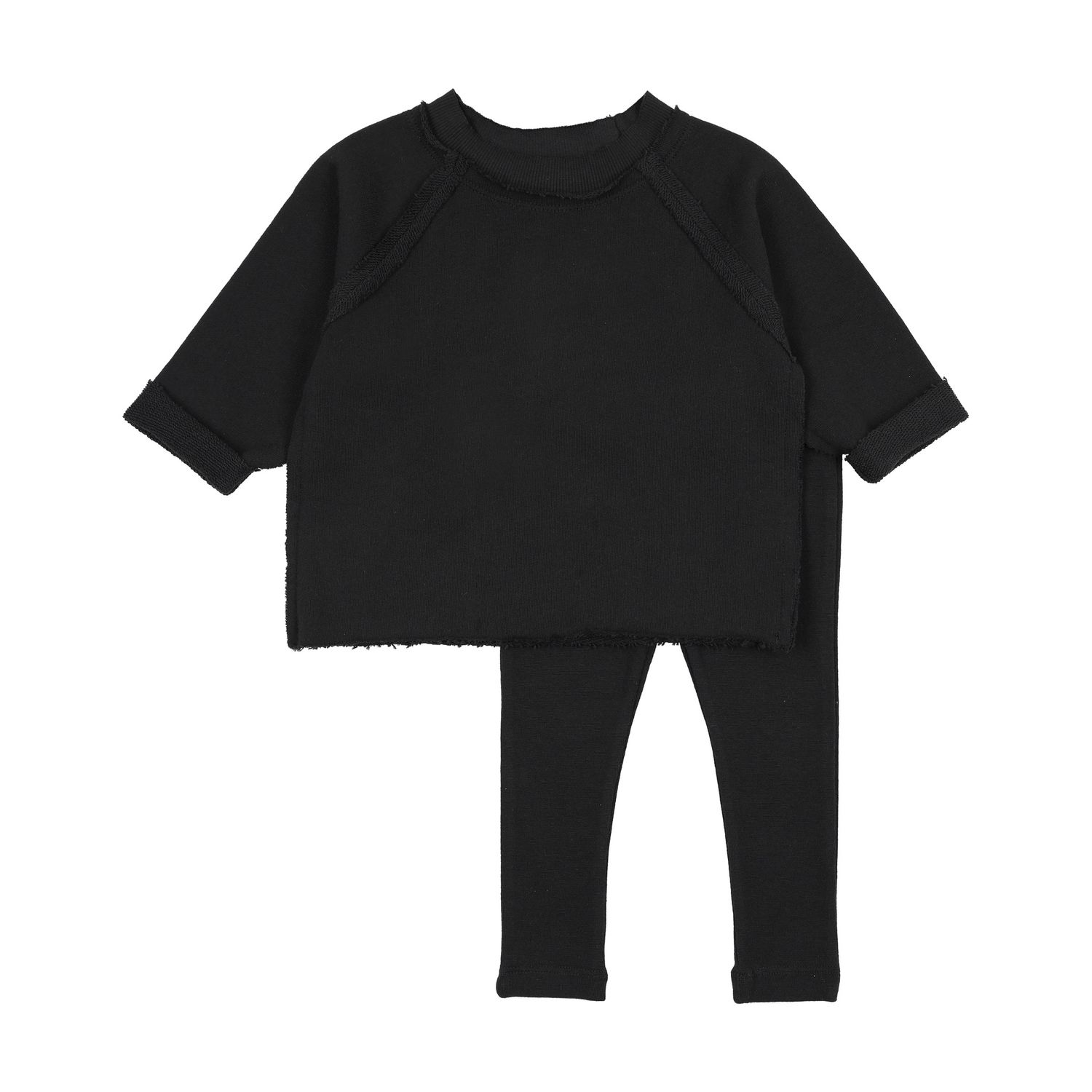 Kin Kin Raglan Sleeve Raw Edge Sweatshirt + Legging Set