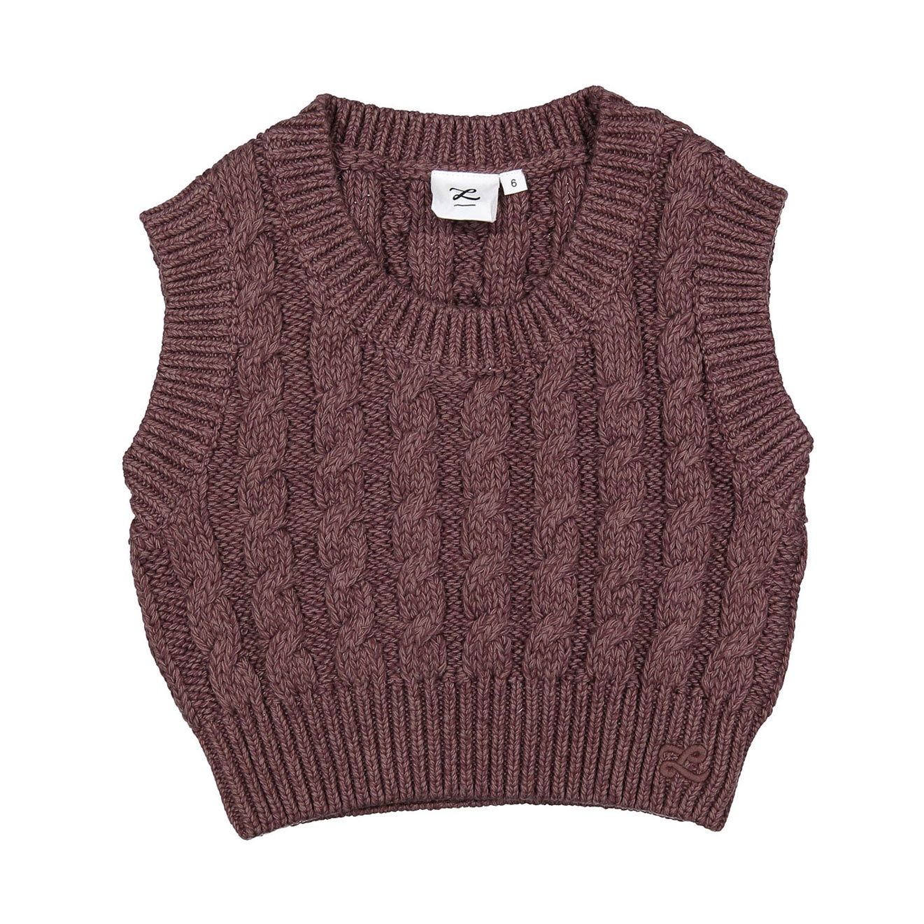 LBL77B Ladida Brown Cable Knit Vest