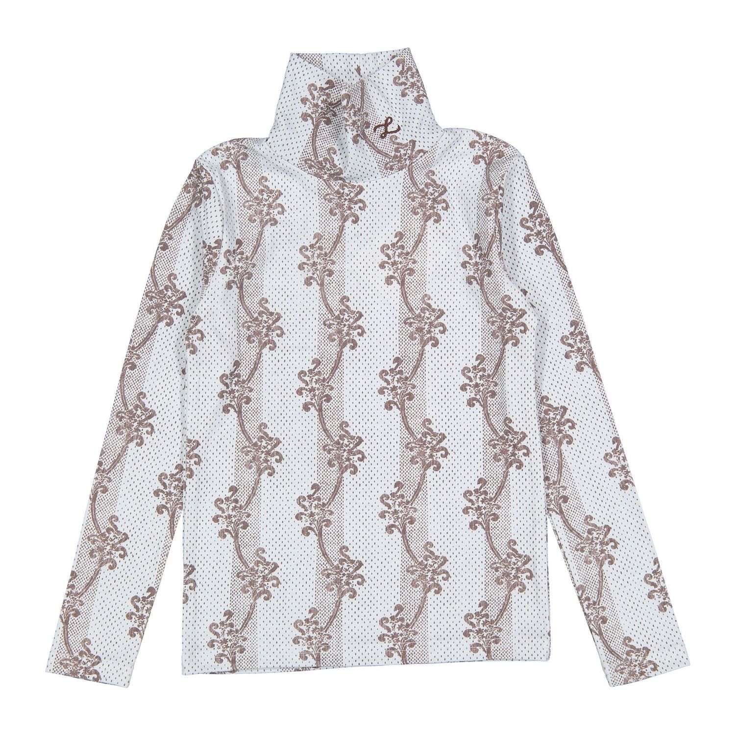 LBL23B Ladida Stripe Leaf Turtleneck