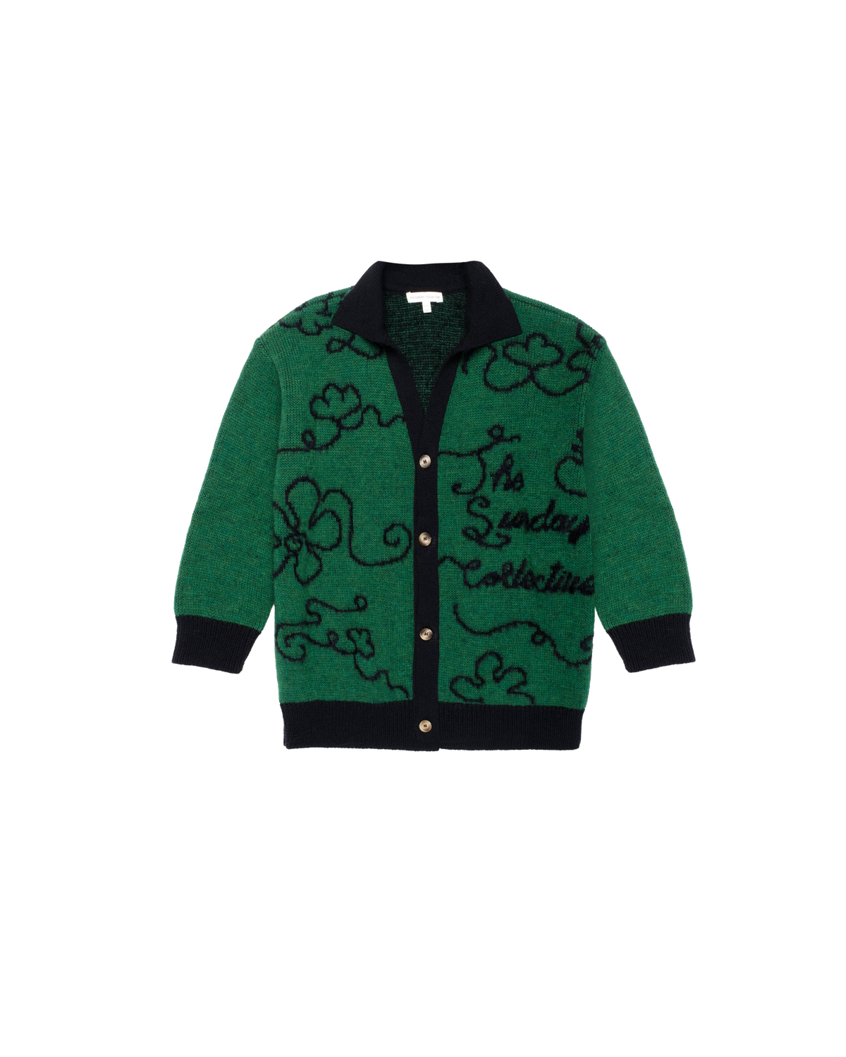 F25k7214 The Sunday Collective collared classroom cardigan with intarsia