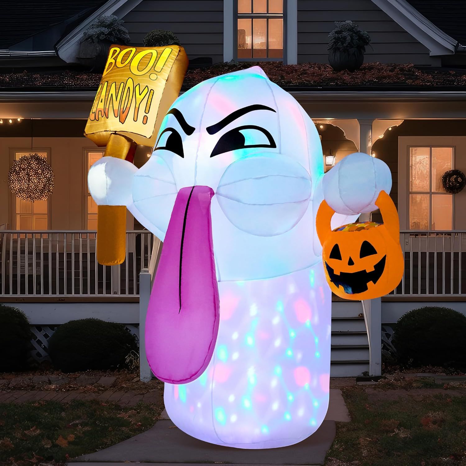Fantasma Bromista Inflable de Halloween JOYIN con LED AutoInflable 1.5 mts