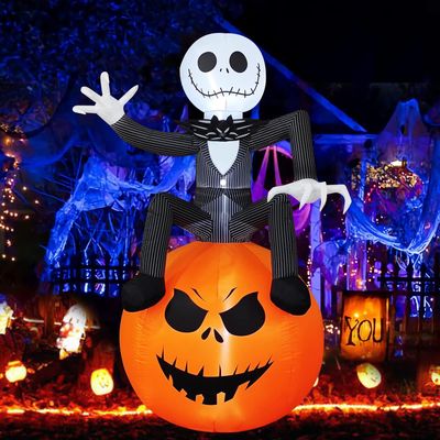 Disney Calabaza Jack Skellington Inflable de Halloween JOYIN con LED AutoInflable 1.5 mts