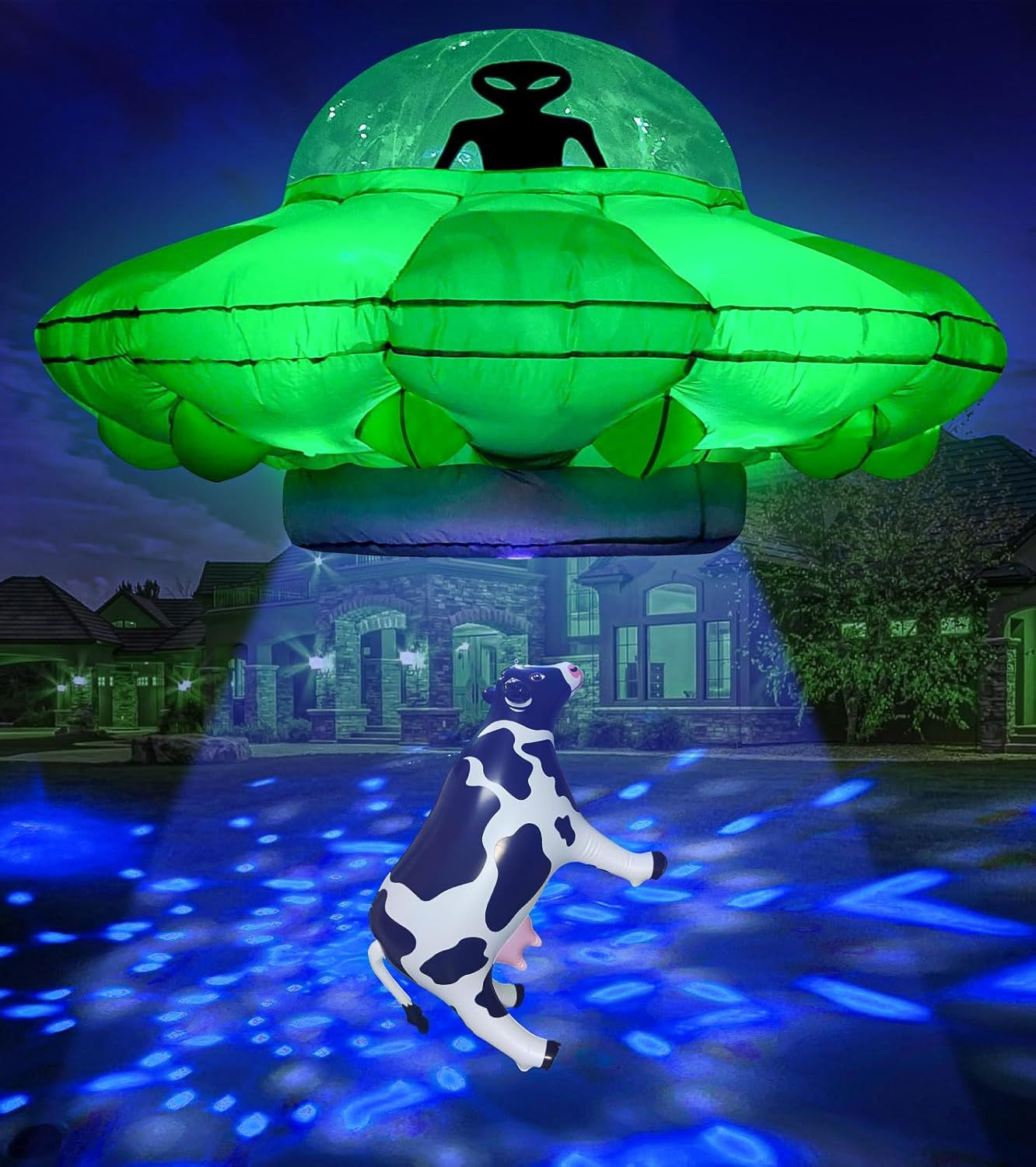 Ovni con Vaca Inflable de Halloween JOYIN con LED AutoInflable 2 mts