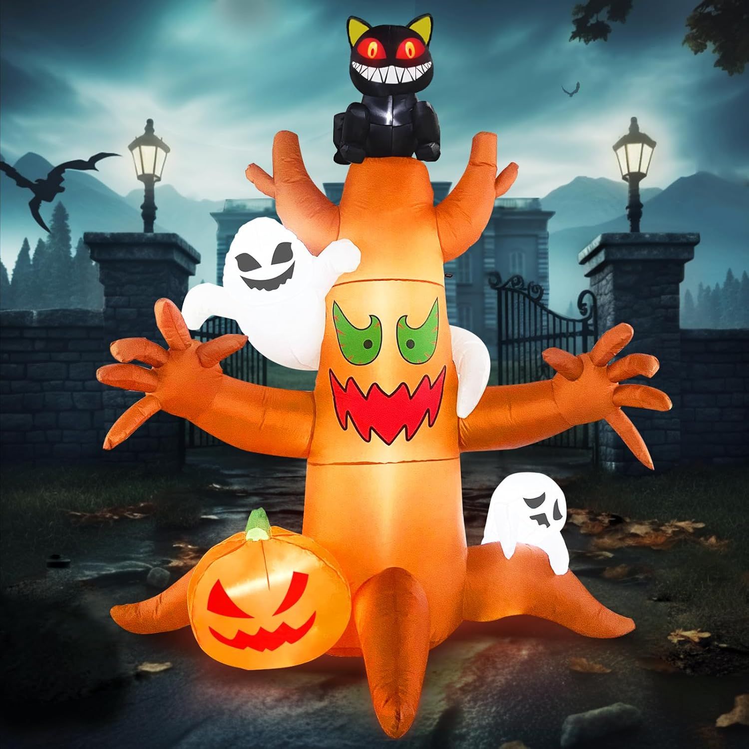 Arbol Embrujado Inflable de Halloween JOYIN con LED AutoInflable 2 mts