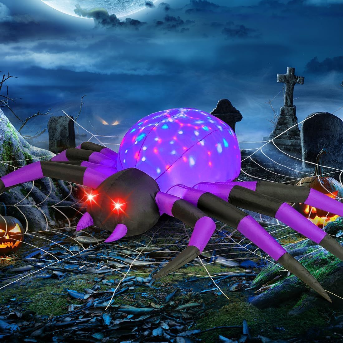 Araña Inflable de Halloween JOYIN con LED AutoInflable 1 mts