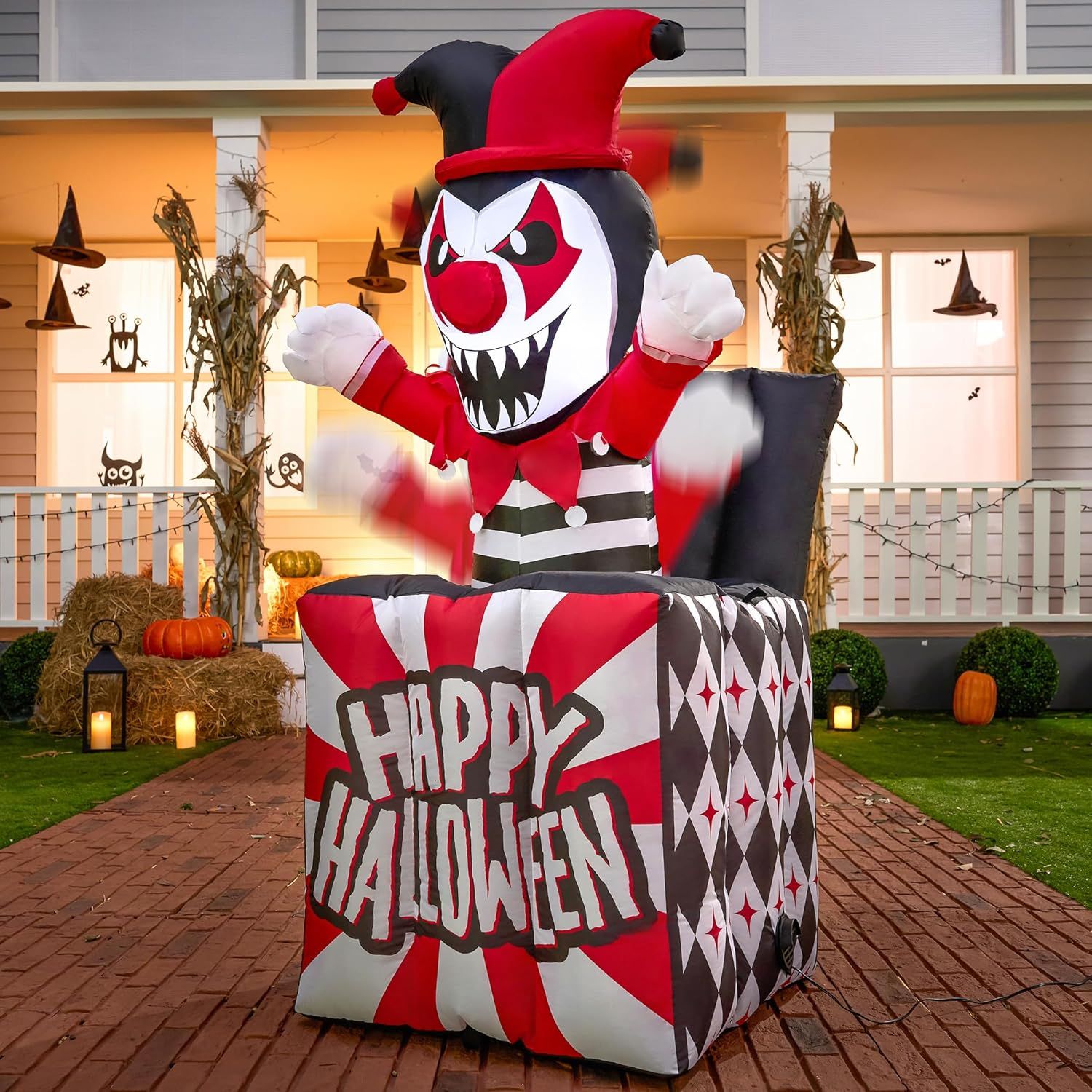 Payaso Inflable de Halloween JOYIN con LED AutoInflable 1.5 mts
