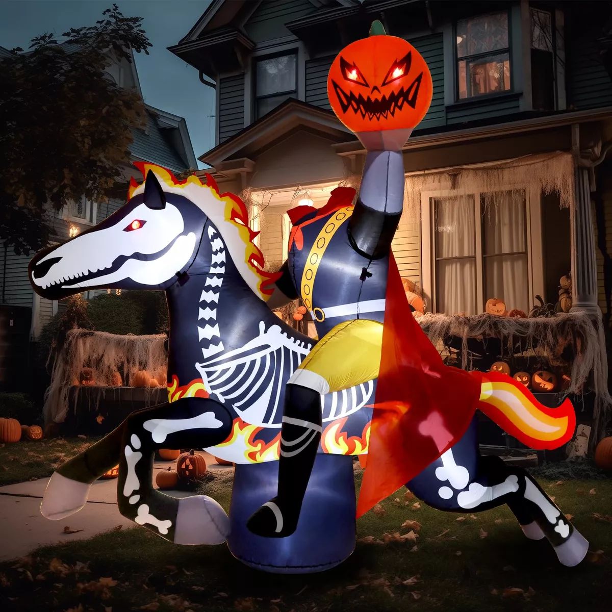 Jinete Sin Cabeza Decorativa de Halloween JOYIN con LED AutoInflable 2 mts