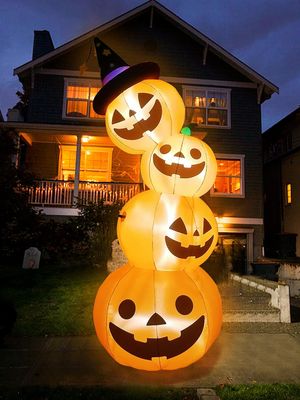 Torre de Calabazas Inflable de Halloween JOYIN con LED AutoInflable 1.5 mts
