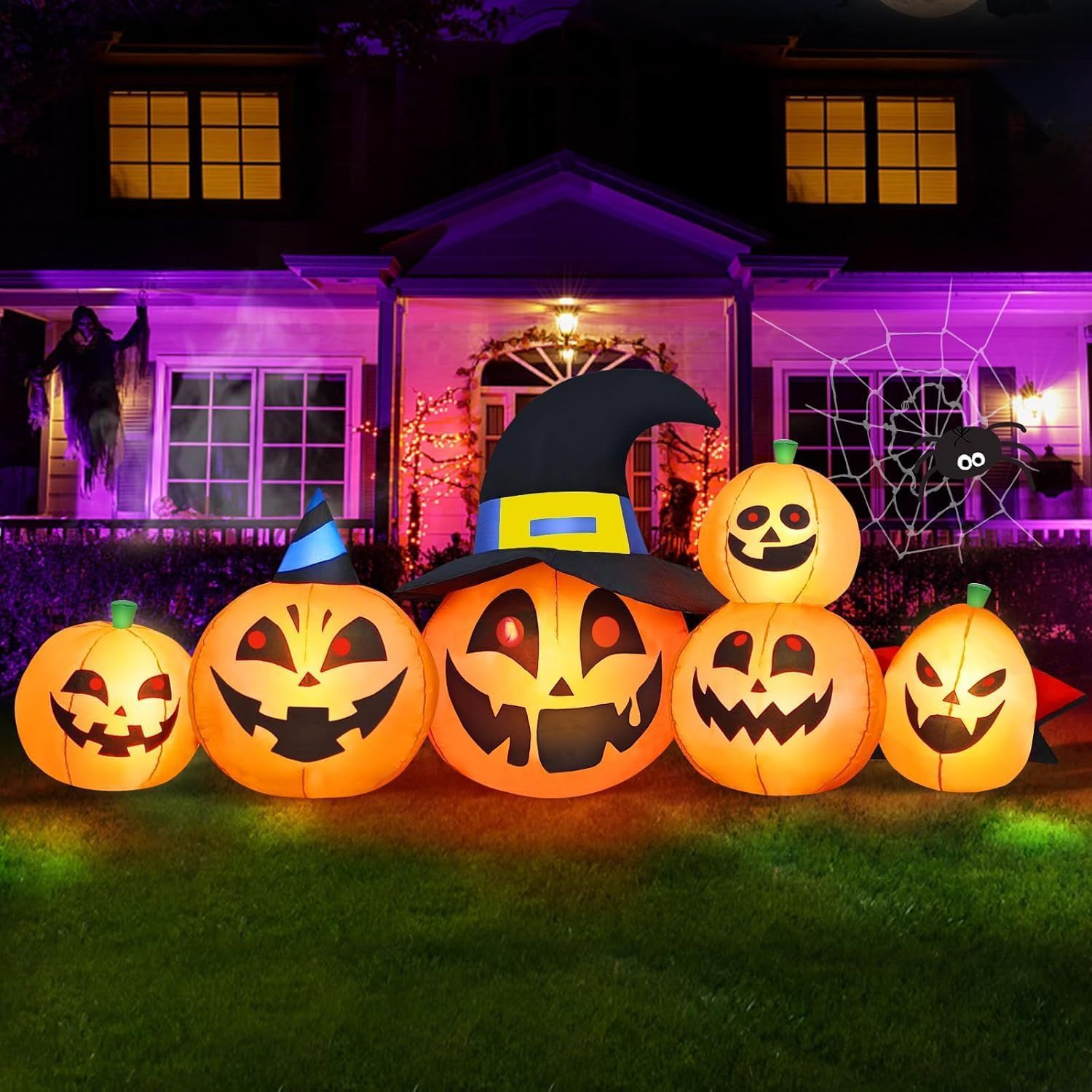 Calabazas Inflables de Halloween JOYIN con LED AutoInflable 1 mts