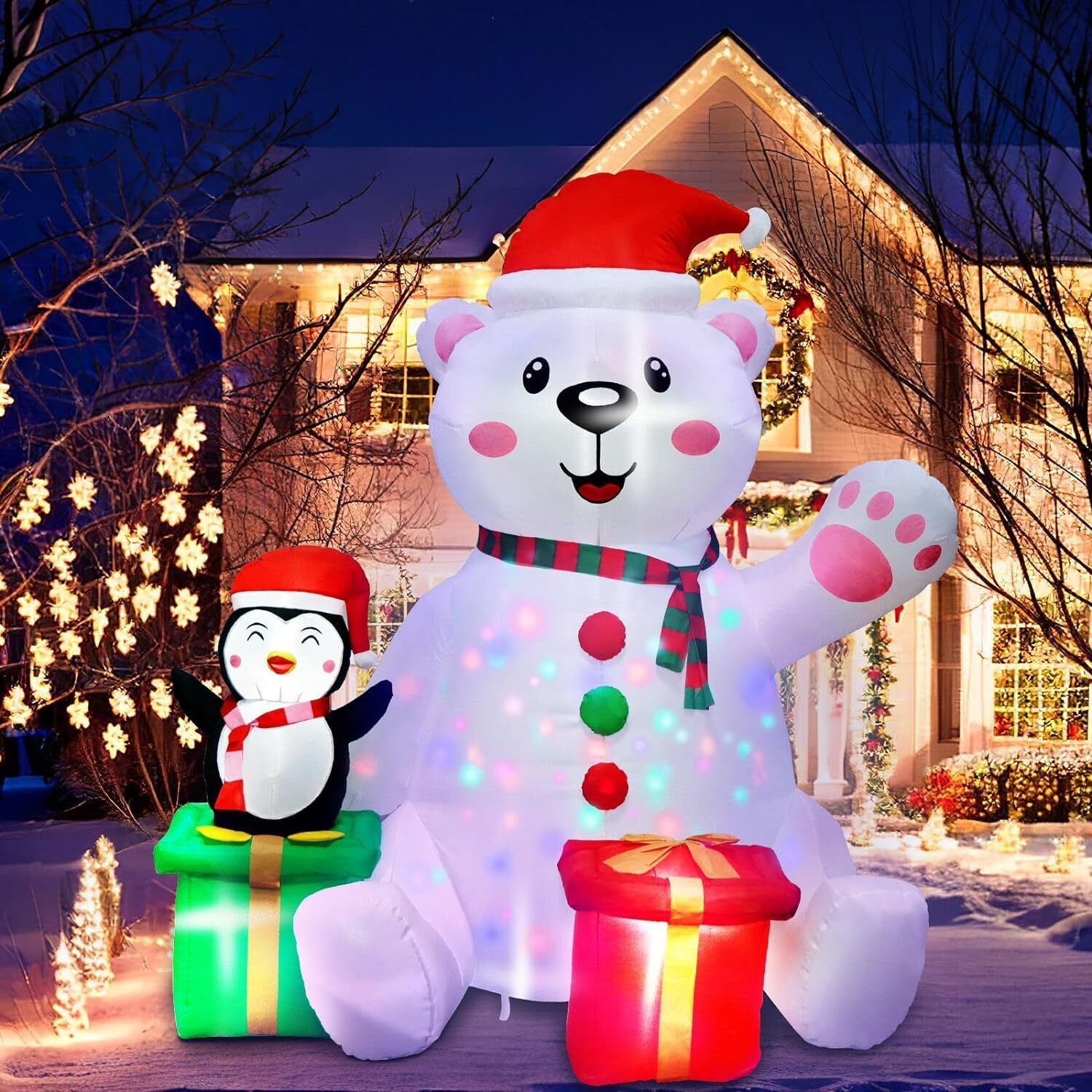Inflable Navideño Oso Polar 2.2 metros AutoInflable