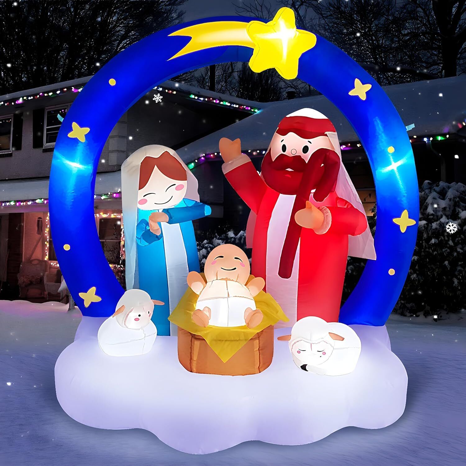 Inflable Navideño Nacimiento Estrellas 2.2 metros AutoInflable