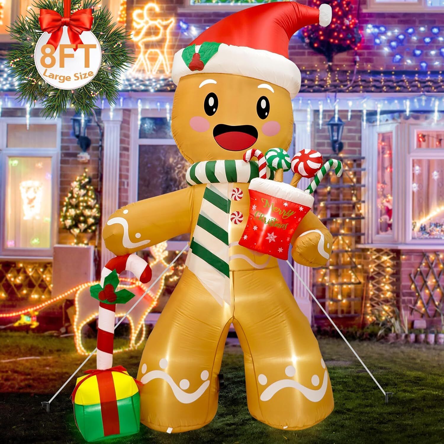 Inflable Navideño Jengibre 2.4 metros AutoInflable