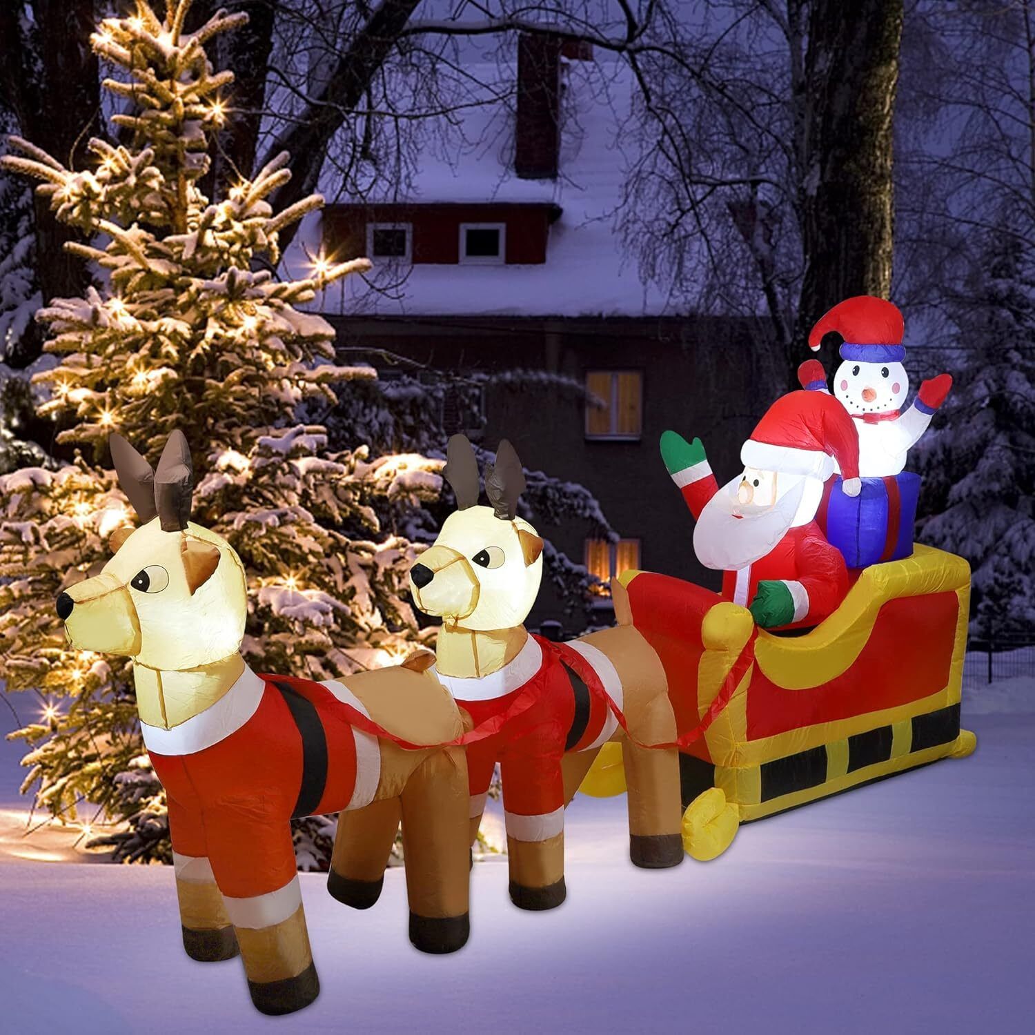 Inflable Navideño Santa Closs Renos 2.4 metros AutoInflable